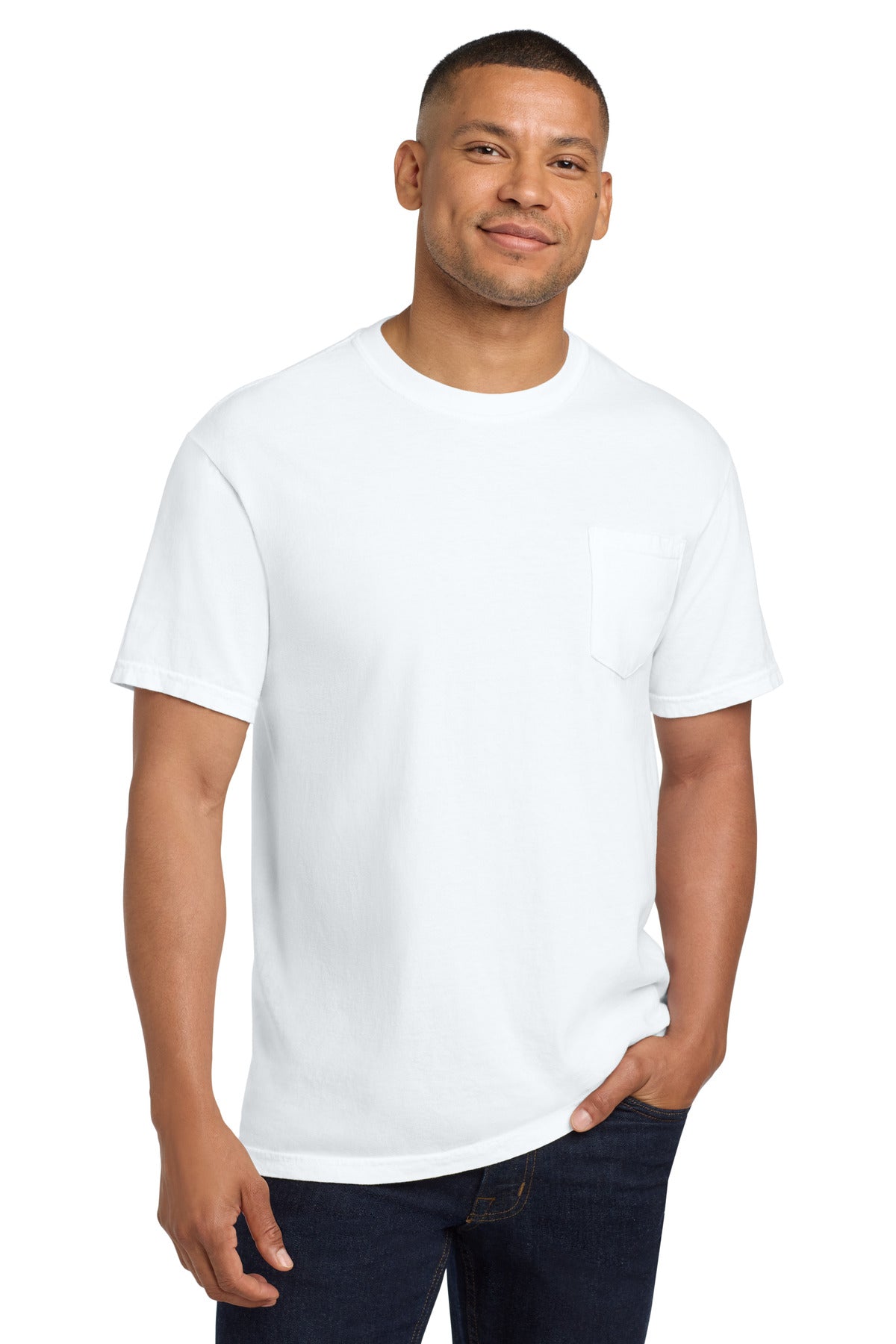 COMFORT COLORS  Heavyweight Ring Spun Pocket Tee. 6030 - White