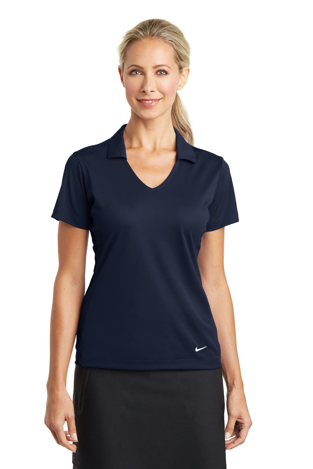 Nike Women's Dri-FIT Vertical Mesh Polo. 637165 - Marine