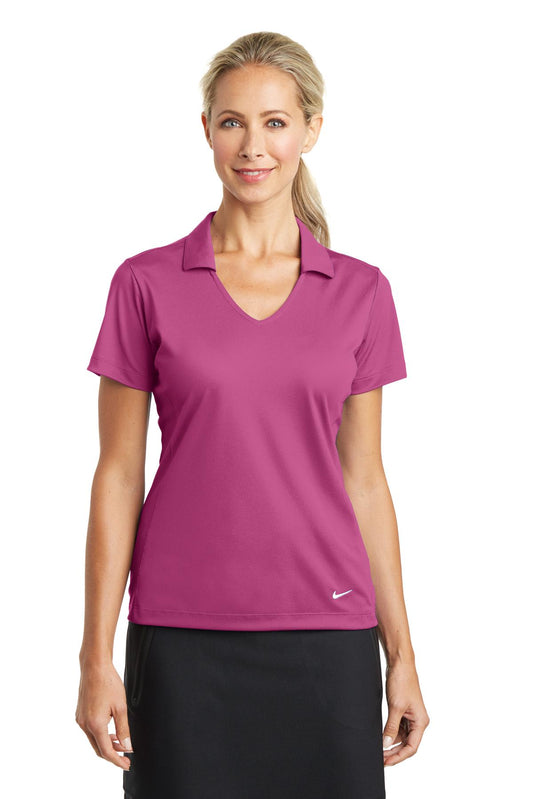 Nike Women's Dri-FIT Vertical Mesh Polo. 637165 - Pink Fire