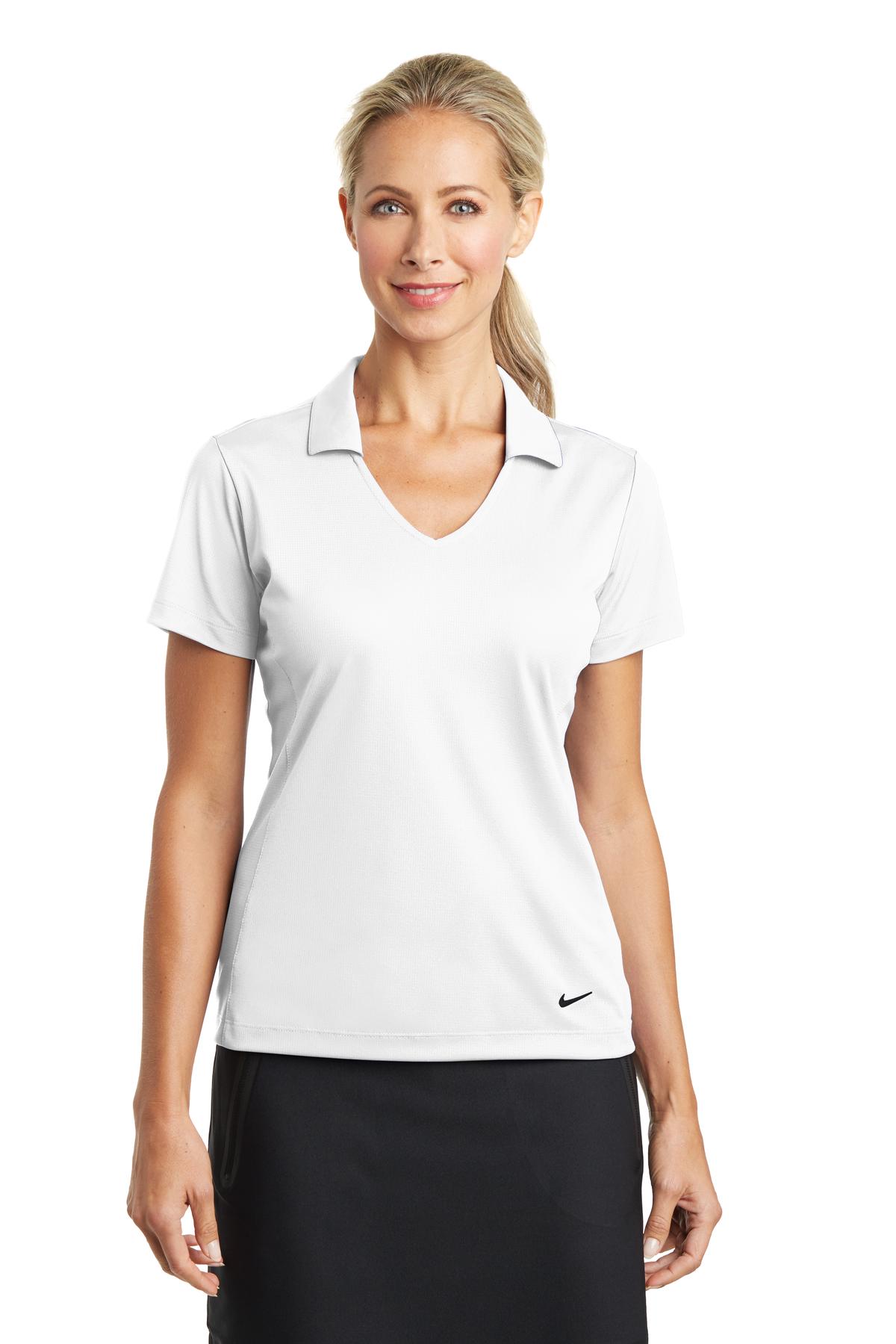 Nike Women's Dri-FIT Vertical Mesh Polo. 637165 - White
