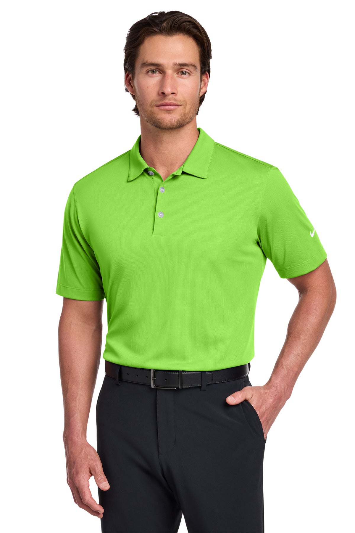 Nike Dri-FIT Vertical Mesh Polo. 637167 - Action Green
