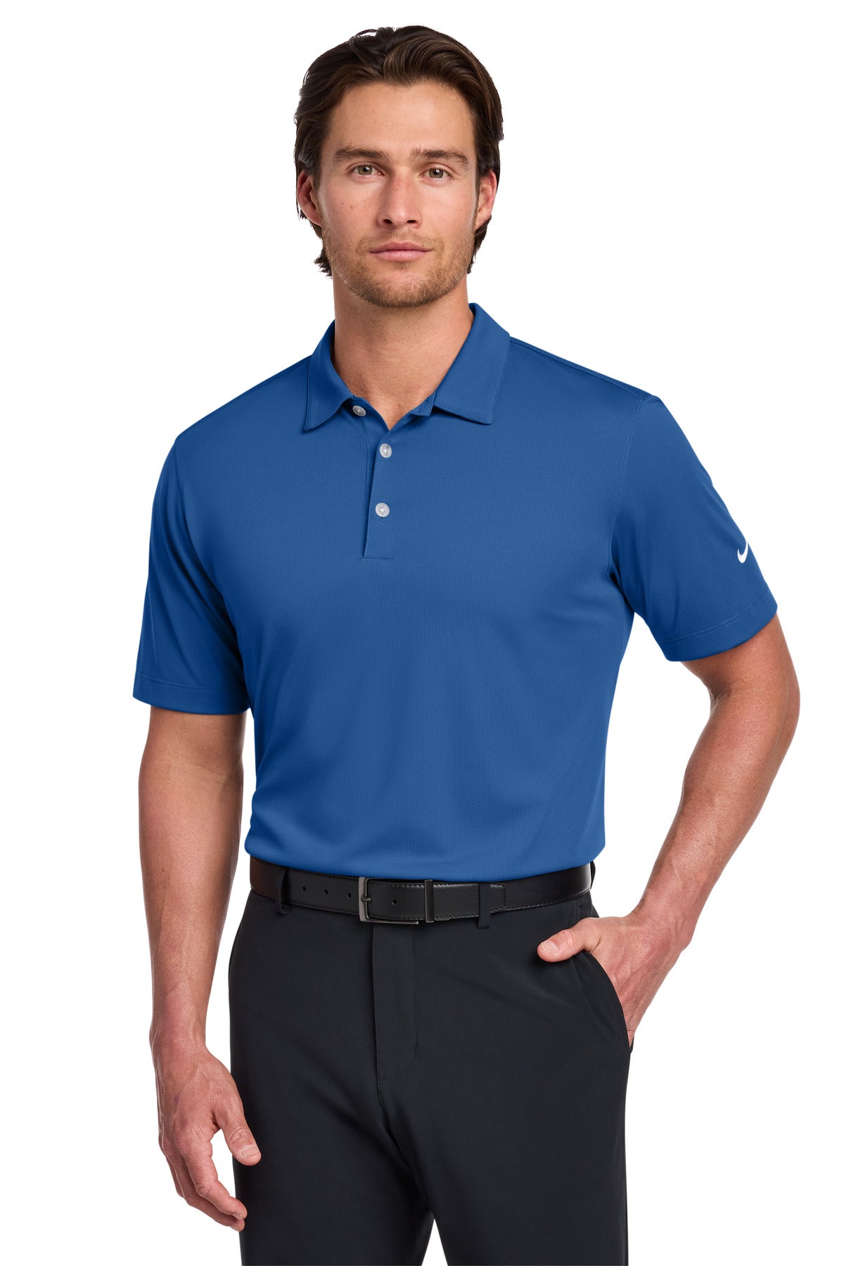 Nike Dri-FIT Vertical Mesh Polo. 637167 - Gym Blue