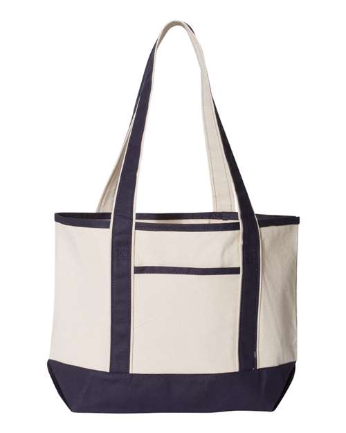 Q-Tees Q125800 - Natural/ Navy