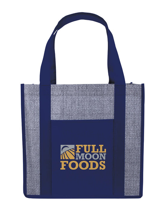 Laminated Heathered Non-Woven Grocery Tote