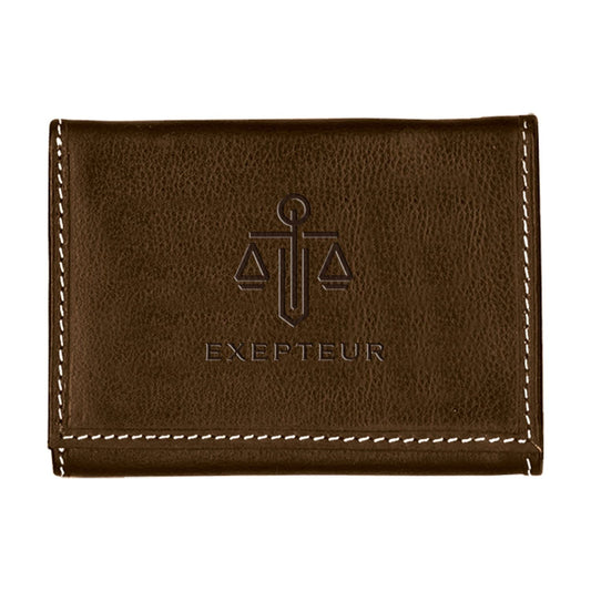 Contrast Stitch Tri-Fold Wallet