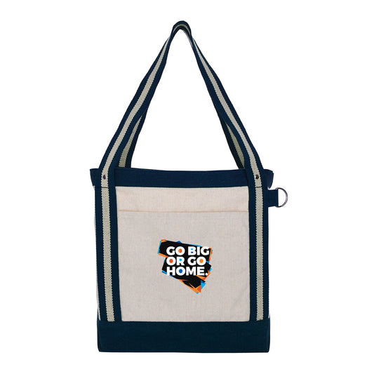 V Natural Striped Recycled Cotton Boat Bag