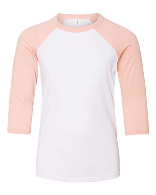 BELLA + CANVAS 3200Y - White/ Heather Peach