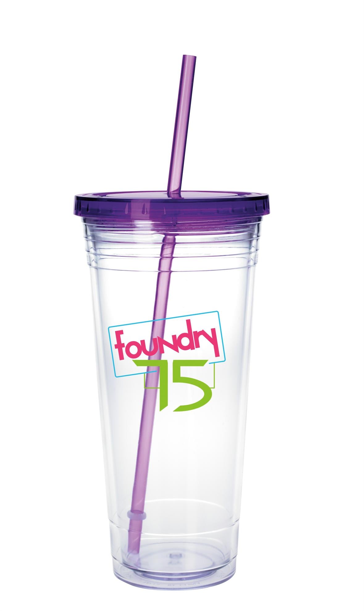 Clear Tumbler with Colored Lid - 24 oz.