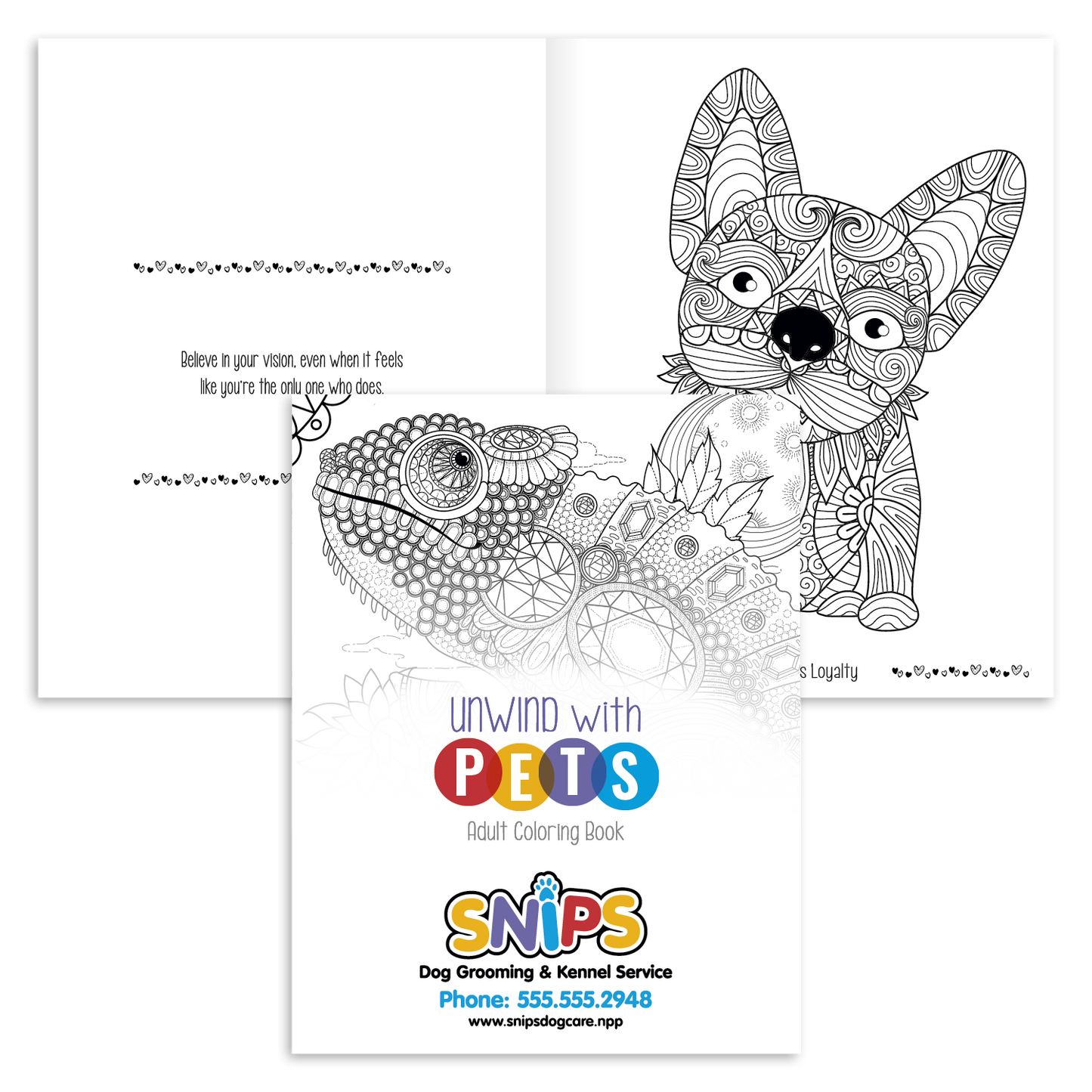 Unwind with Pets Adult Coloring Book