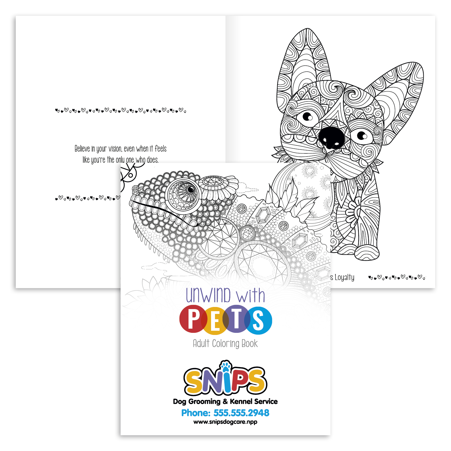 Unwind with Pets Adult Coloring Book