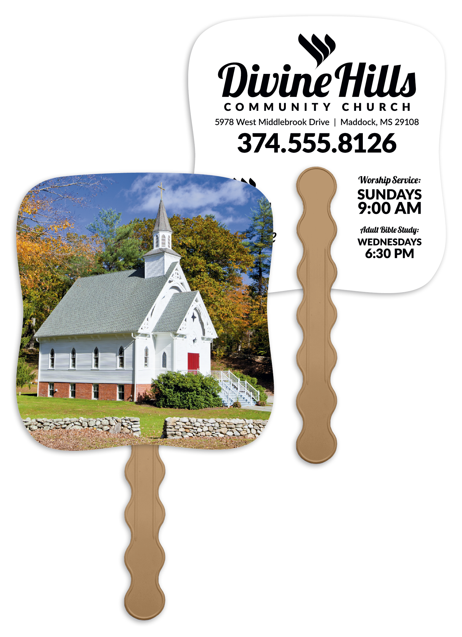 Little White Church - Pictorial Fan