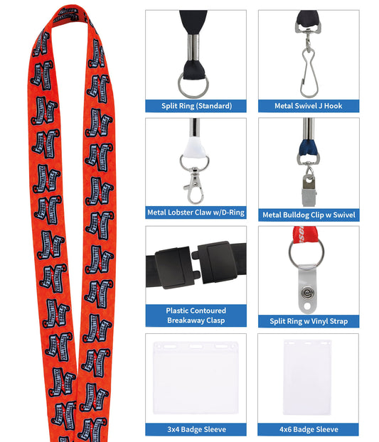 1" Fine-Print Lanyard