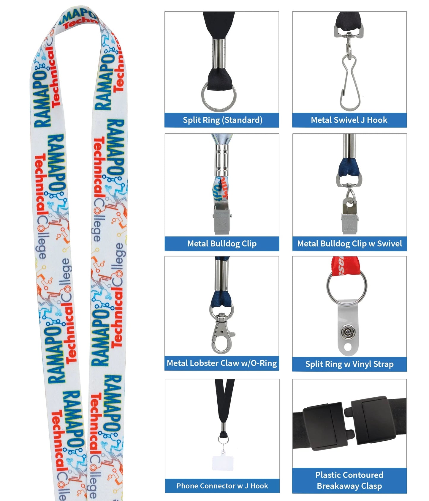 3/4" RPET Fine-Print Lanyard