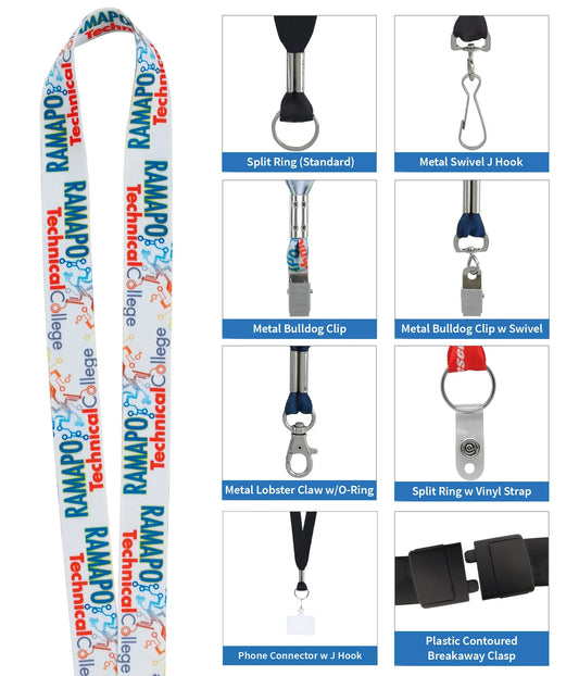 3/4" RPET Fine-Print Lanyard