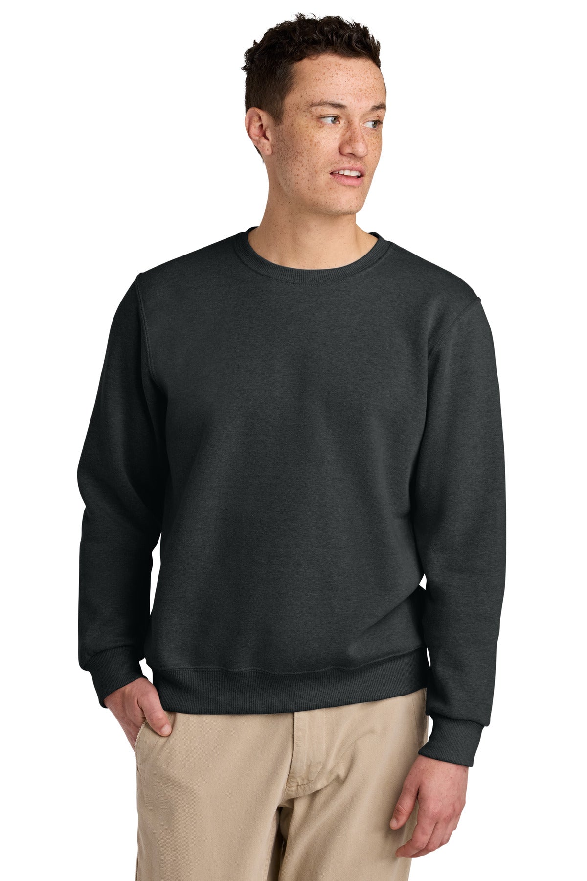 Jerzees Eco Premium Blend Crewneck Sweatshirt 701M - Black Ink Heather