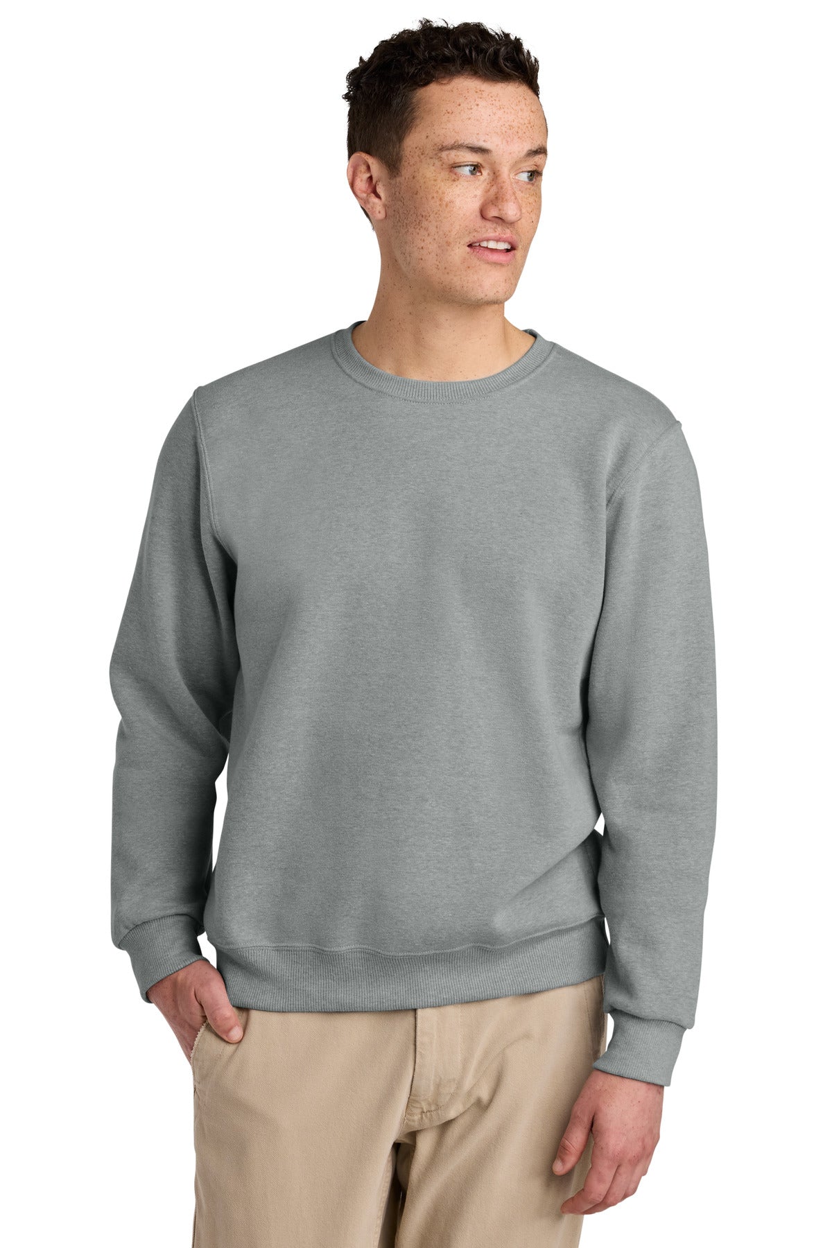 Jerzees Eco Premium Blend Crewneck Sweatshirt 701M - Frost Grey Heather