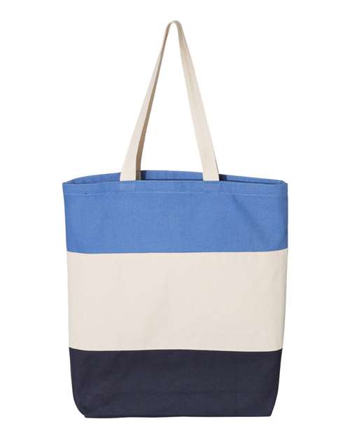 Q-Tees Q125900 - Navy/ Natural/ Carolina Blue