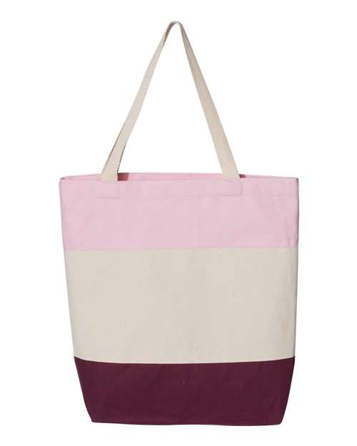 Q-Tees Q125900 - Maroon/ Natural/ Light Pink
