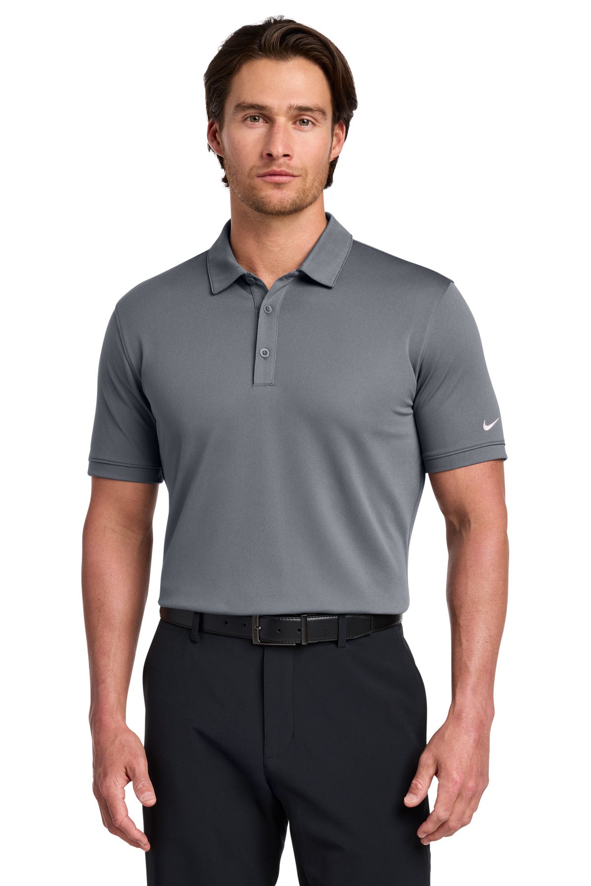 Nike Dri-FIT Solid Icon Pique Modern Fit Polo.  746099 - Dark Grey