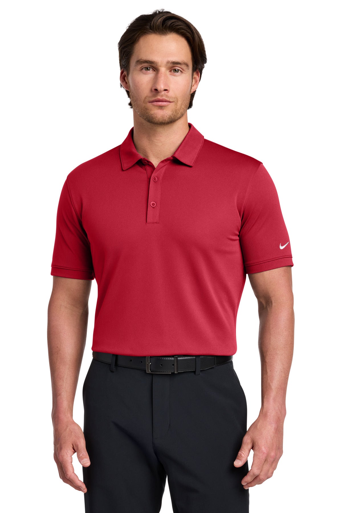 Nike Dri-FIT Solid Icon Pique Modern Fit Polo.  746099 - Gym Red