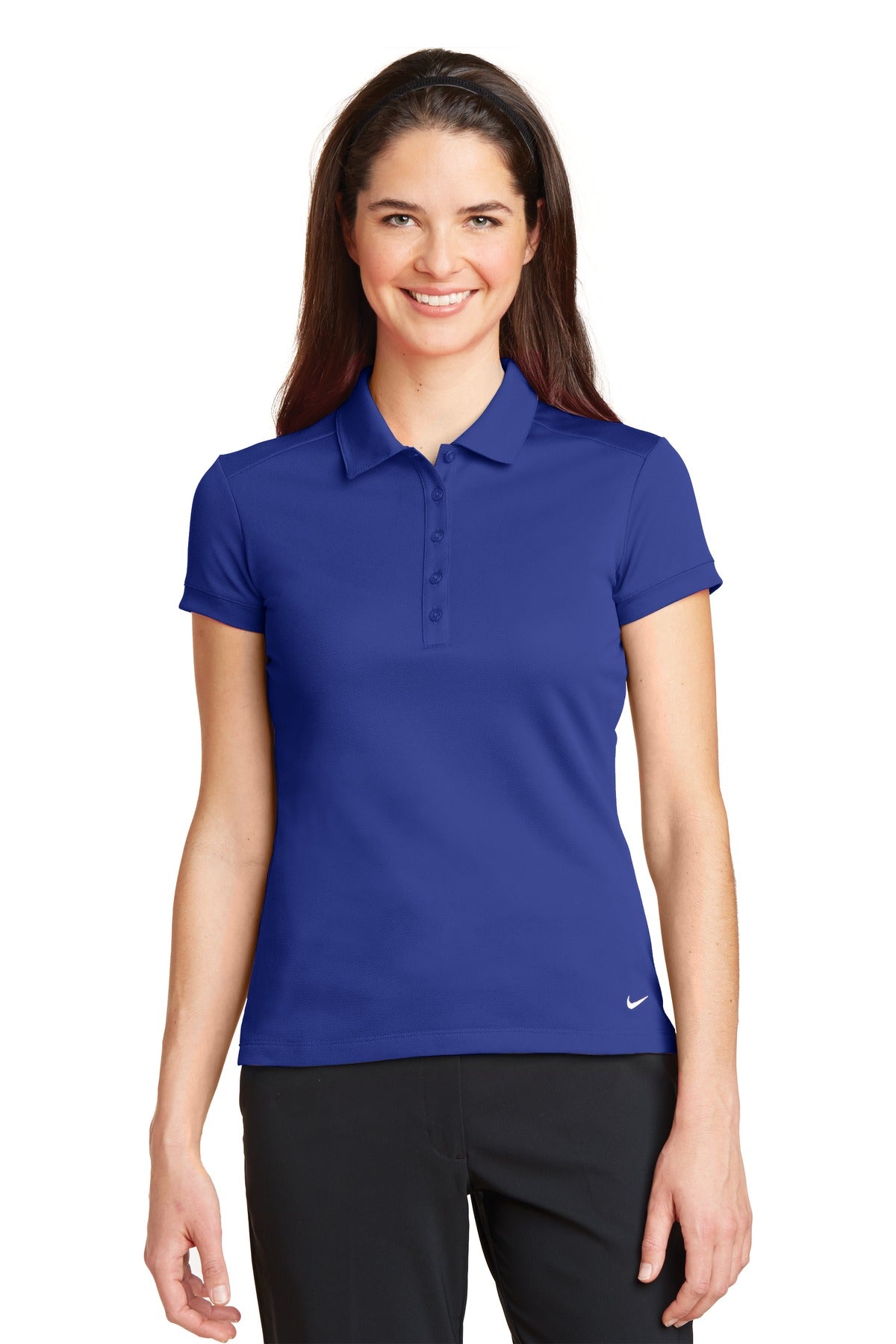 Nike Women's Dri-FIT Solid Icon Pique Modern Fit Polo.  746100 - Deep Royal Blue