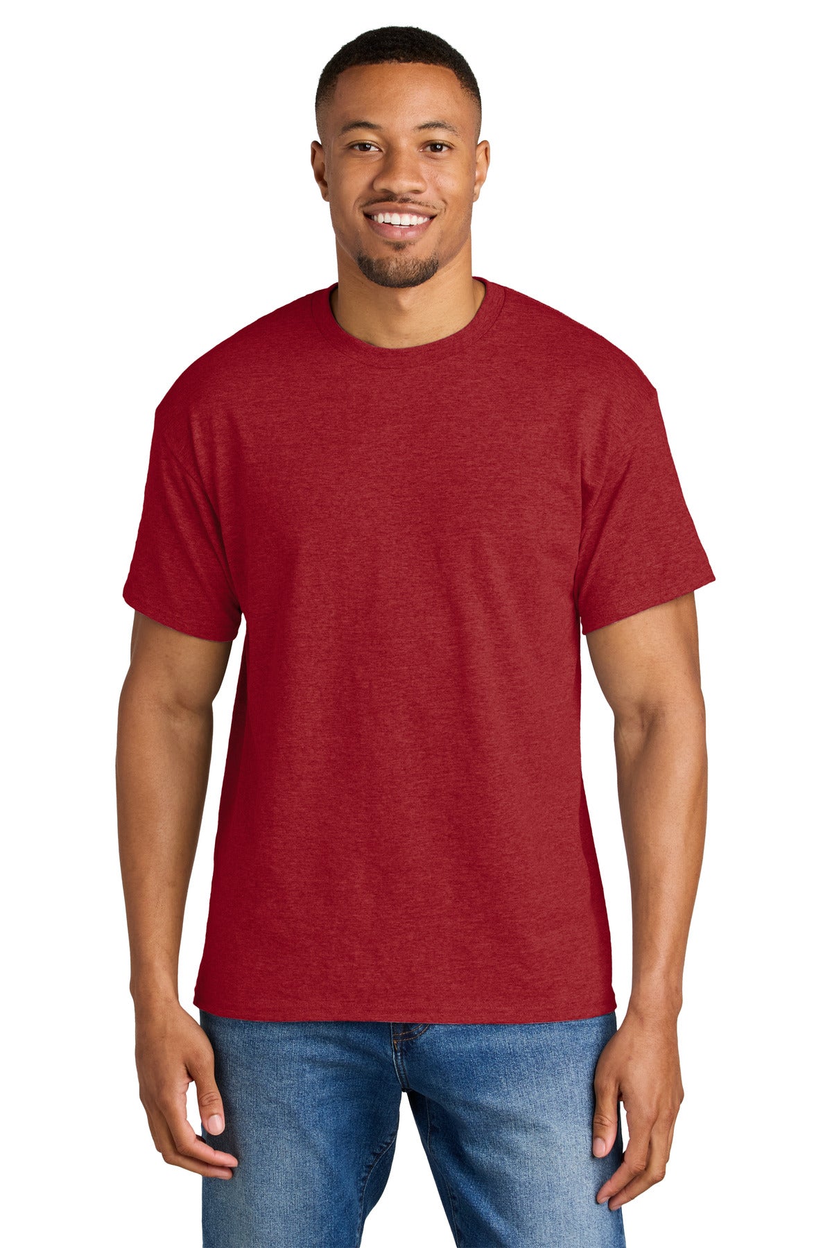 Gildan DryBlend 50 Cotton/50 Poly T-Shirt. 8000 - Heather Scarlet Red