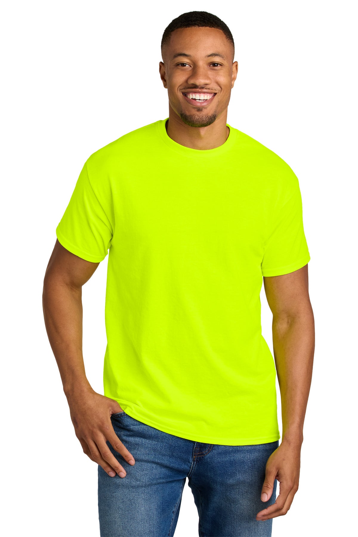 Gildan DryBlend 50 Cotton/50 Poly T-Shirt. 8000 - Safety Green