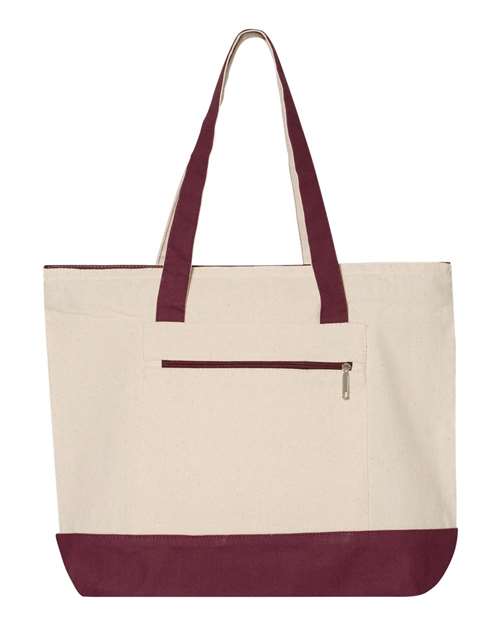 Q-Tees Q1300 - Natural/ Maroon