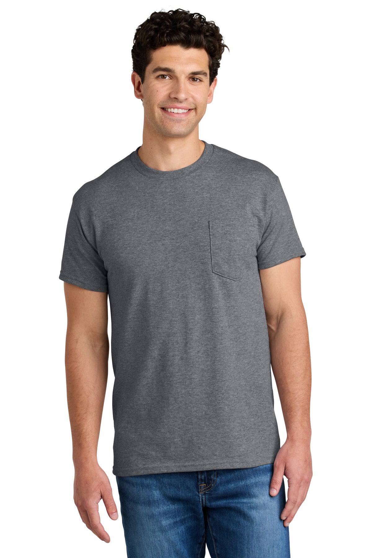 Gildan - DryBlend 50 Cotton/50 Poly Pocket T-Shirt. 8300 - Graphite Heather
