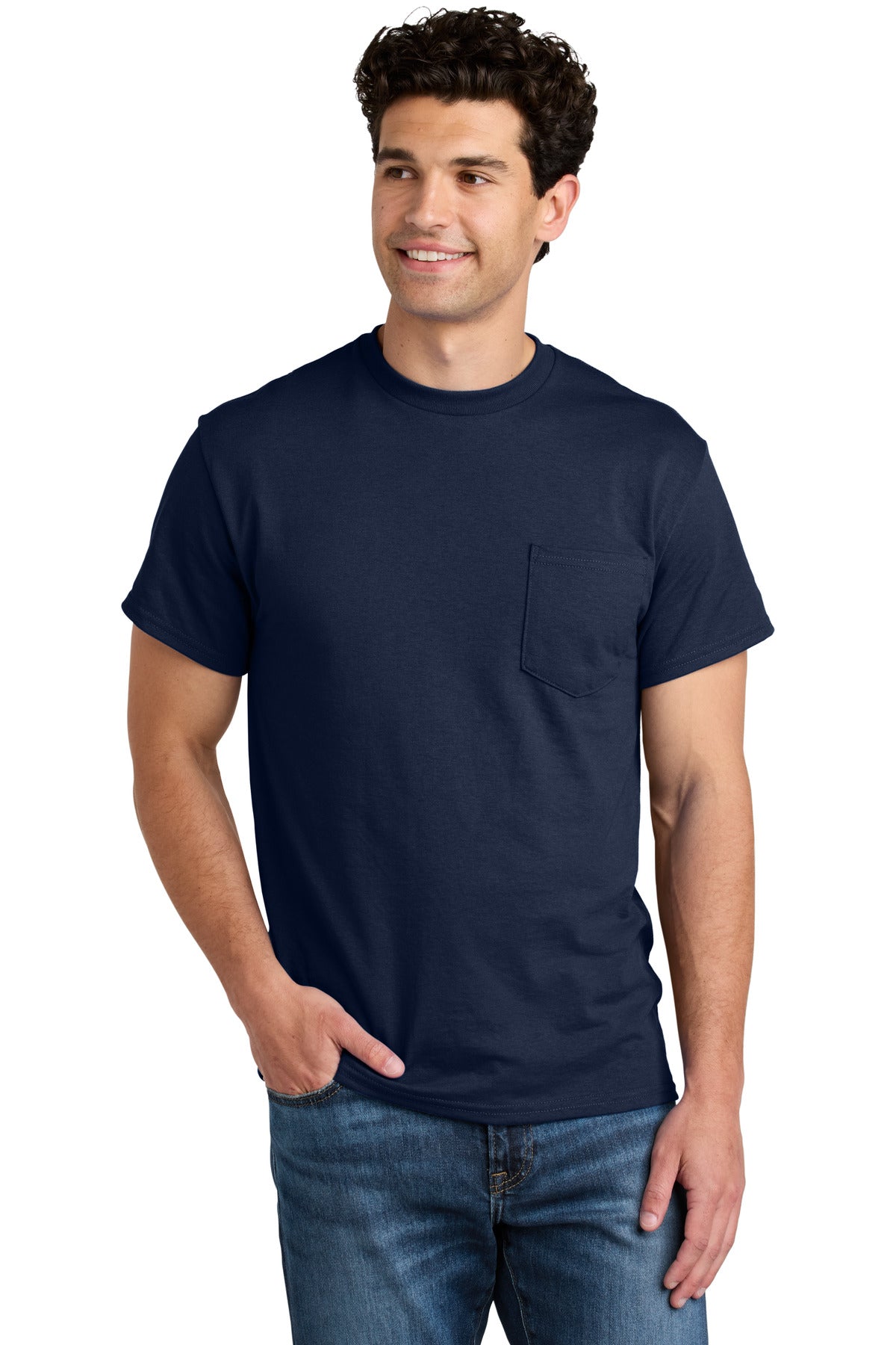 Gildan - DryBlend 50 Cotton/50 Poly Pocket T-Shirt. 8300 - Navy