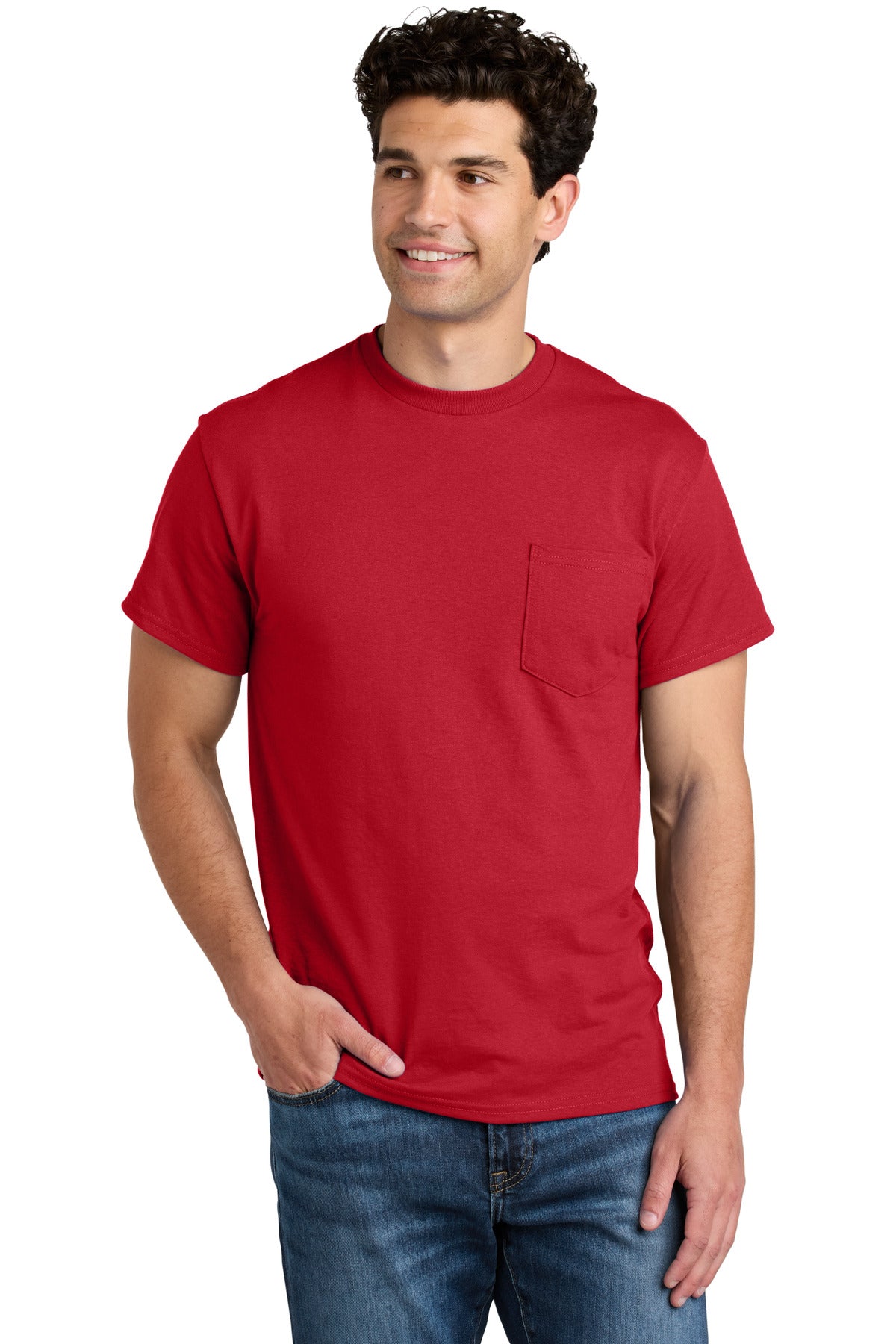 Gildan - DryBlend 50 Cotton/50 Poly Pocket T-Shirt. 8300 - Red