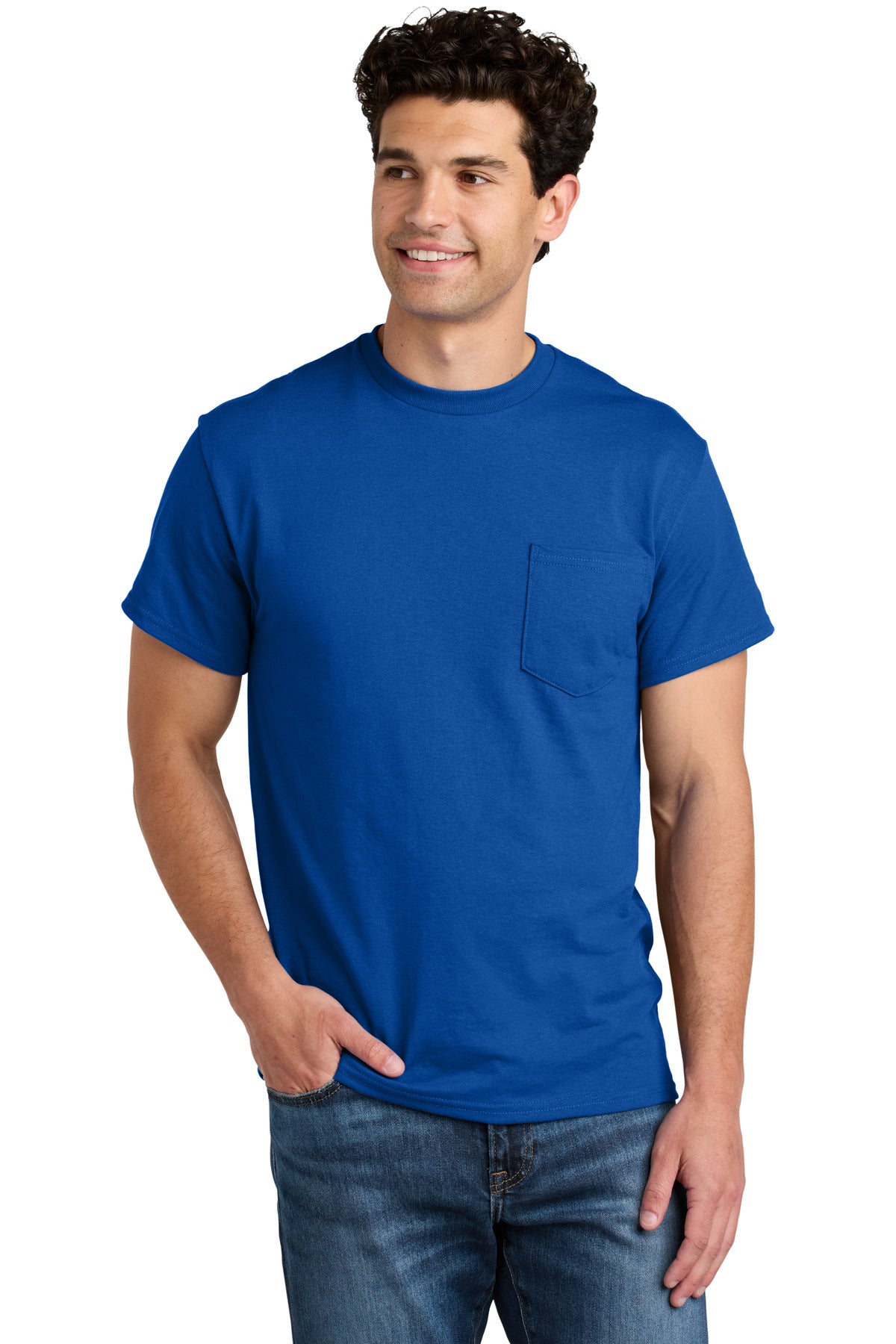 Gildan - DryBlend 50 Cotton/50 Poly Pocket T-Shirt. 8300 - Royal