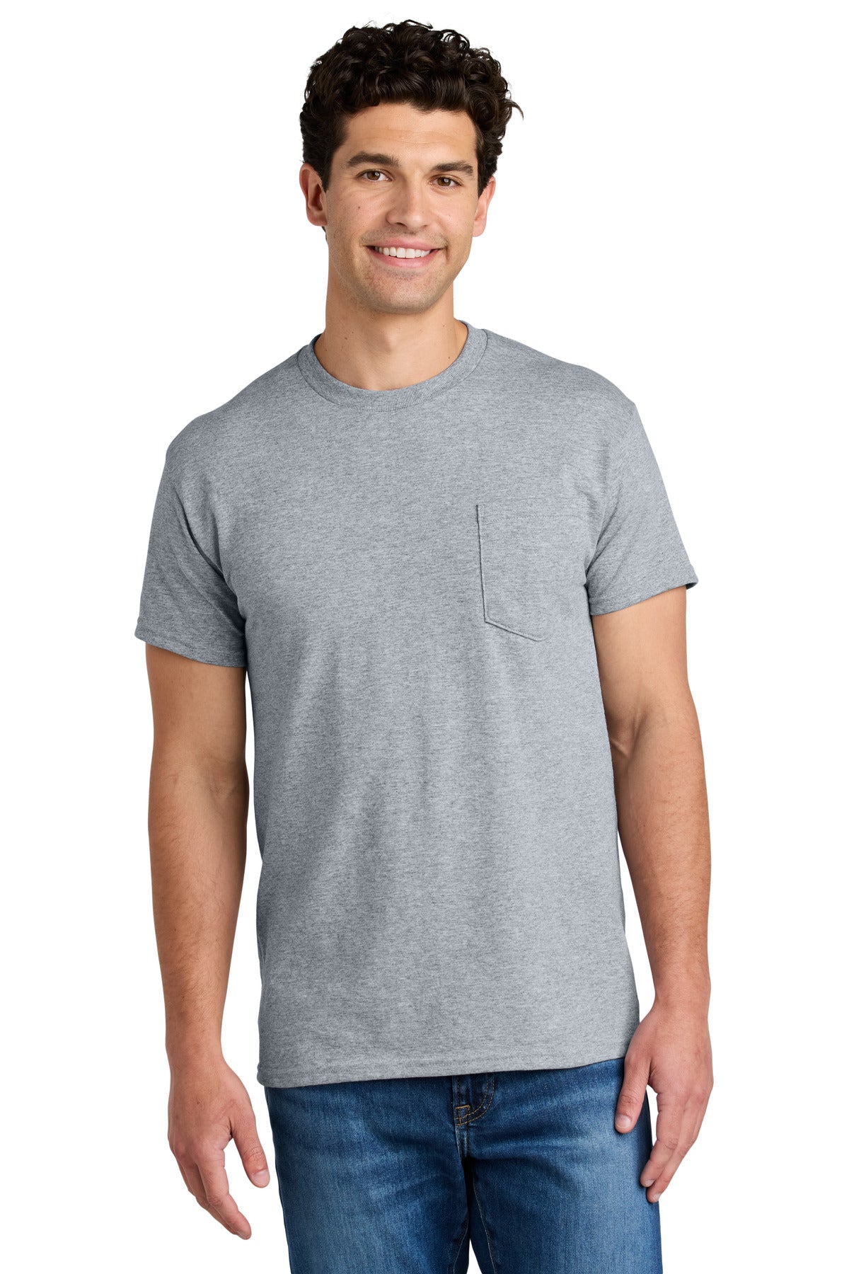 Gildan - DryBlend 50 Cotton/50 Poly Pocket T-Shirt. 8300 - Sport Grey