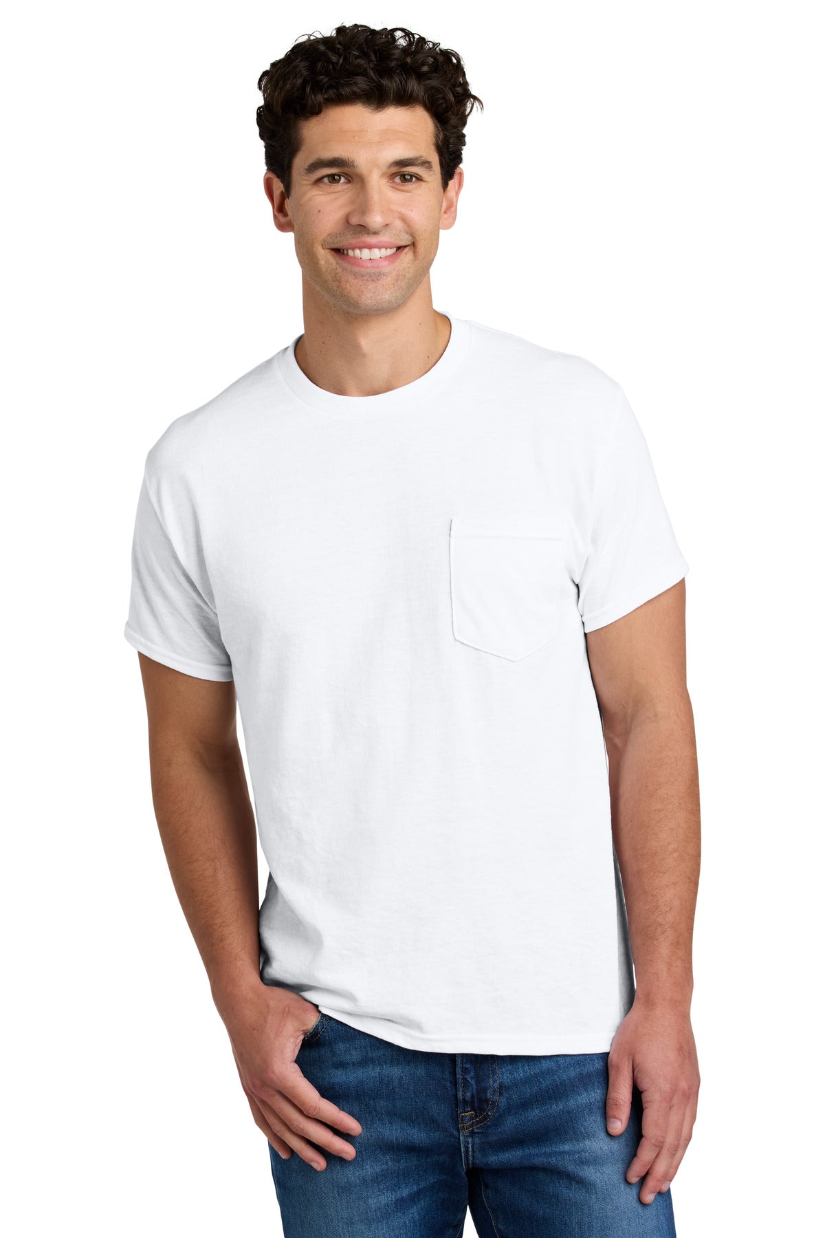 Gildan - DryBlend 50 Cotton/50 Poly Pocket T-Shirt. 8300 - White