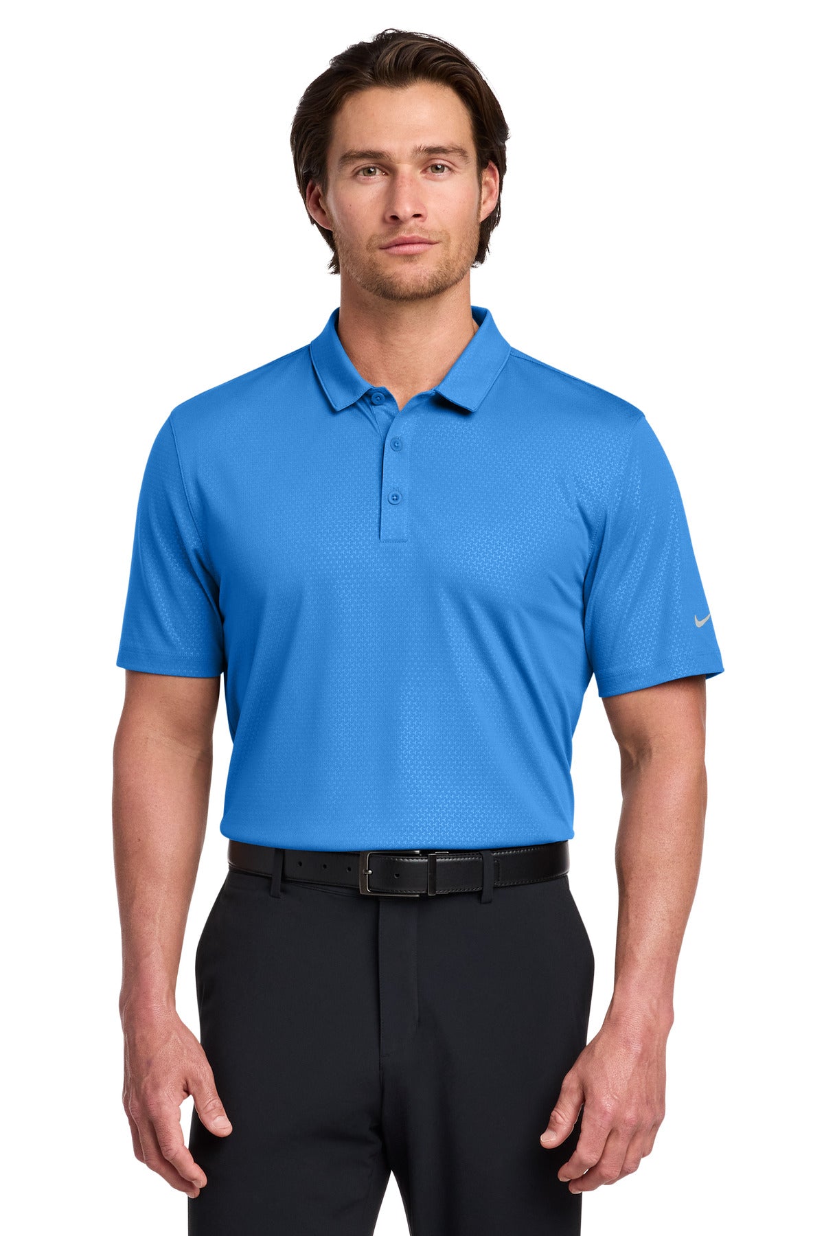 Nike Dri-FIT Embossed Tri-Blade Polo. 838964 - Brisk Blue