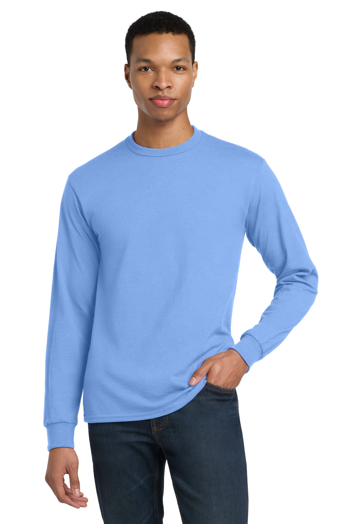 Gildan - DryBlend 50 Cotton/50 Poly Long Sleeve T-Shirt. 8400 - Carolina Blue