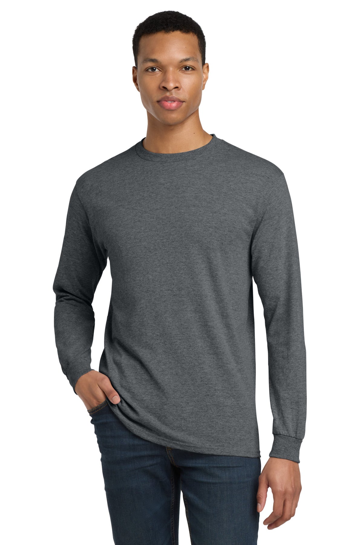 Gildan - DryBlend 50 Cotton/50 Poly Long Sleeve T-Shirt. 8400 - Dark Heather