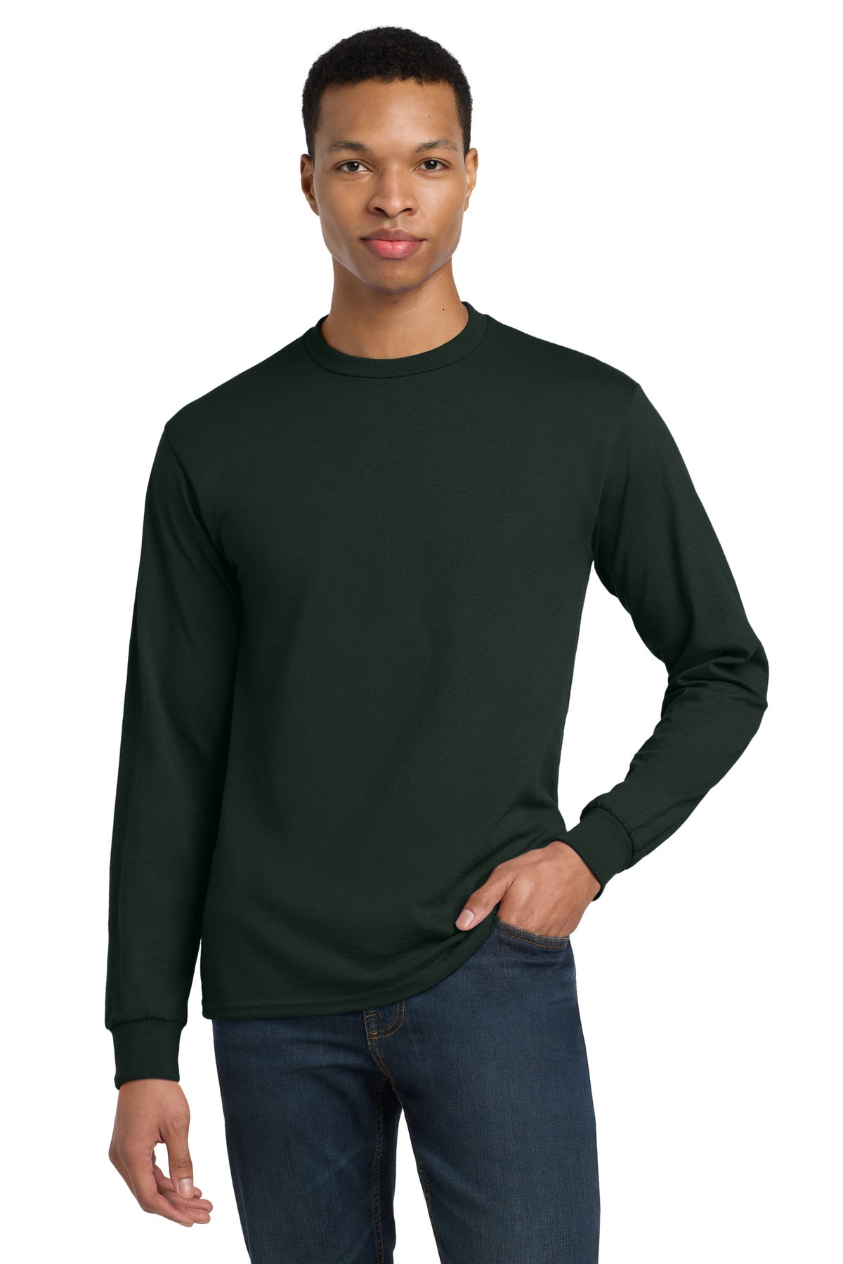 Gildan - DryBlend 50 Cotton/50 Poly Long Sleeve T-Shirt. 8400 - Forest Green