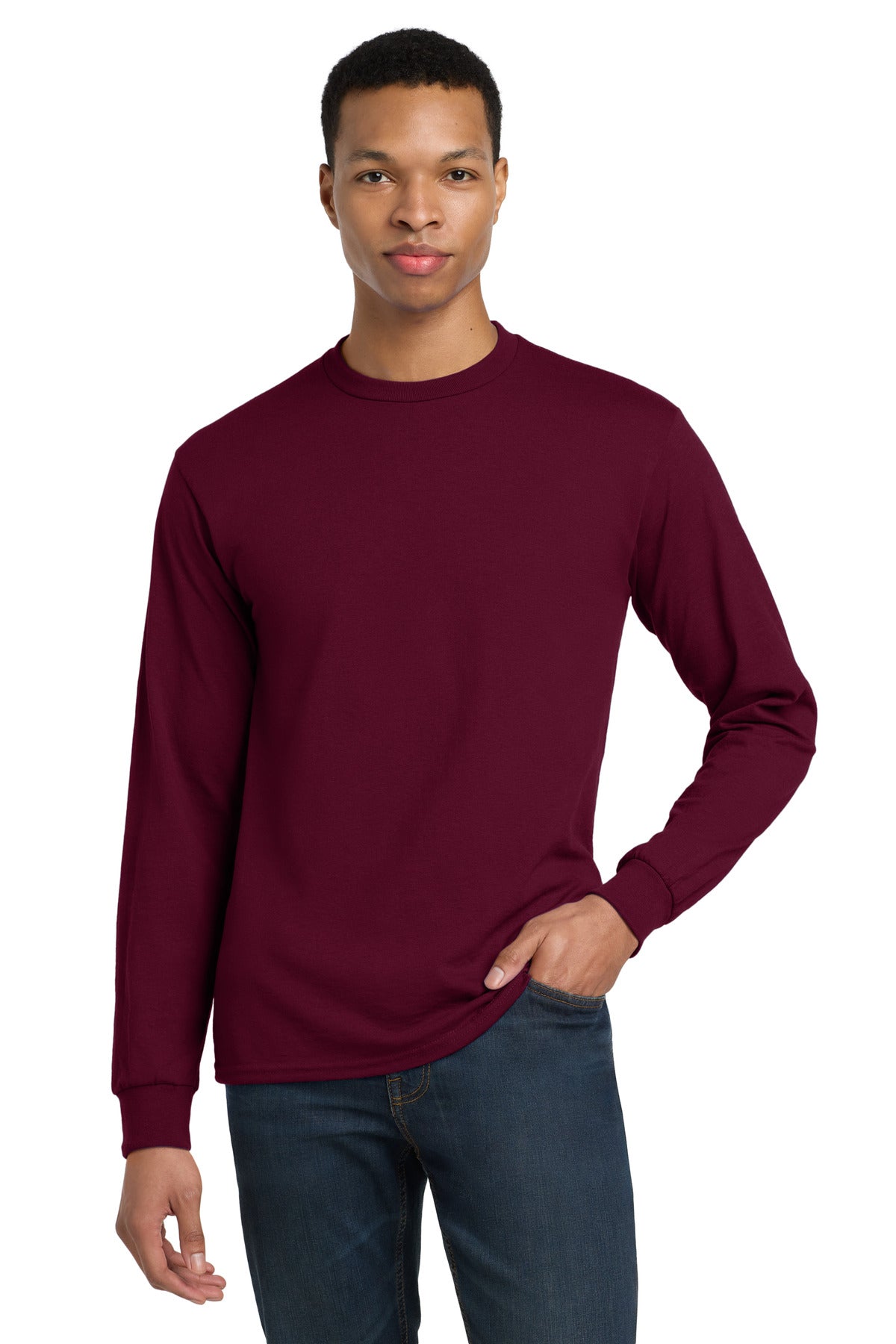 Gildan - DryBlend 50 Cotton/50 Poly Long Sleeve T-Shirt. 8400 - Maroon