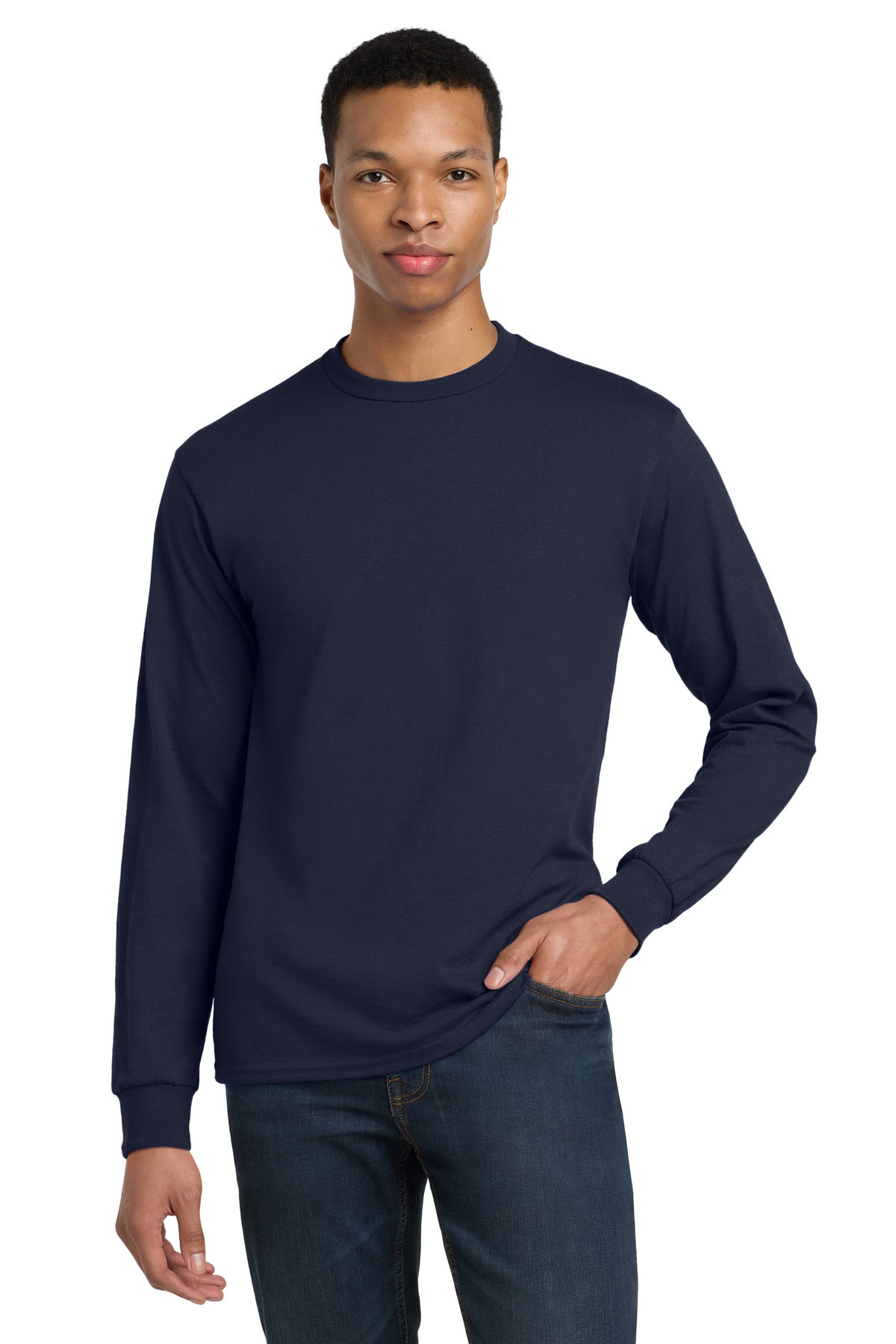 Gildan - DryBlend 50 Cotton/50 Poly Long Sleeve T-Shirt. 8400 - Navy