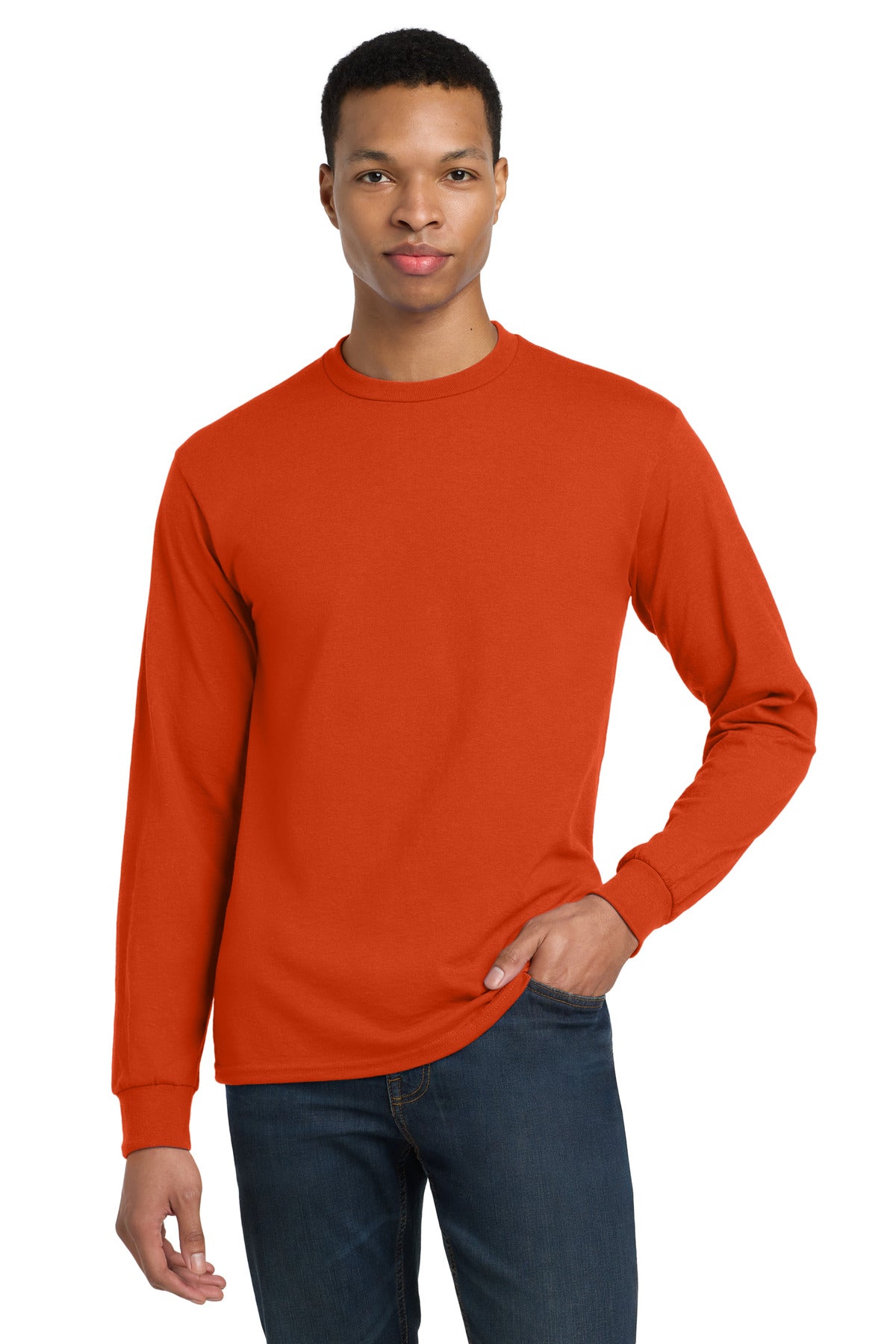 Gildan - DryBlend 50 Cotton/50 Poly Long Sleeve T-Shirt. 8400 - Orange