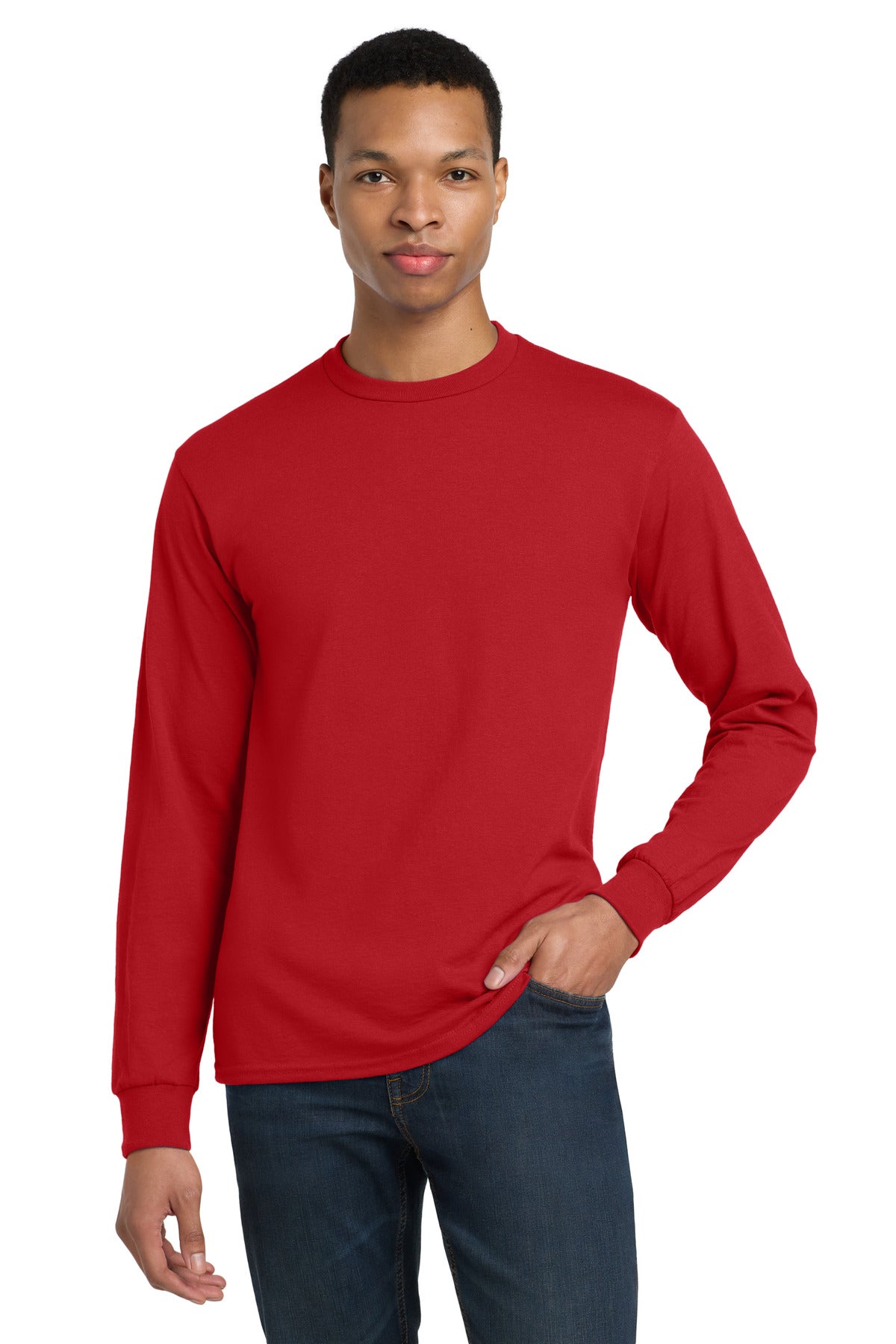 Gildan - DryBlend 50 Cotton/50 Poly Long Sleeve T-Shirt. 8400 - Red