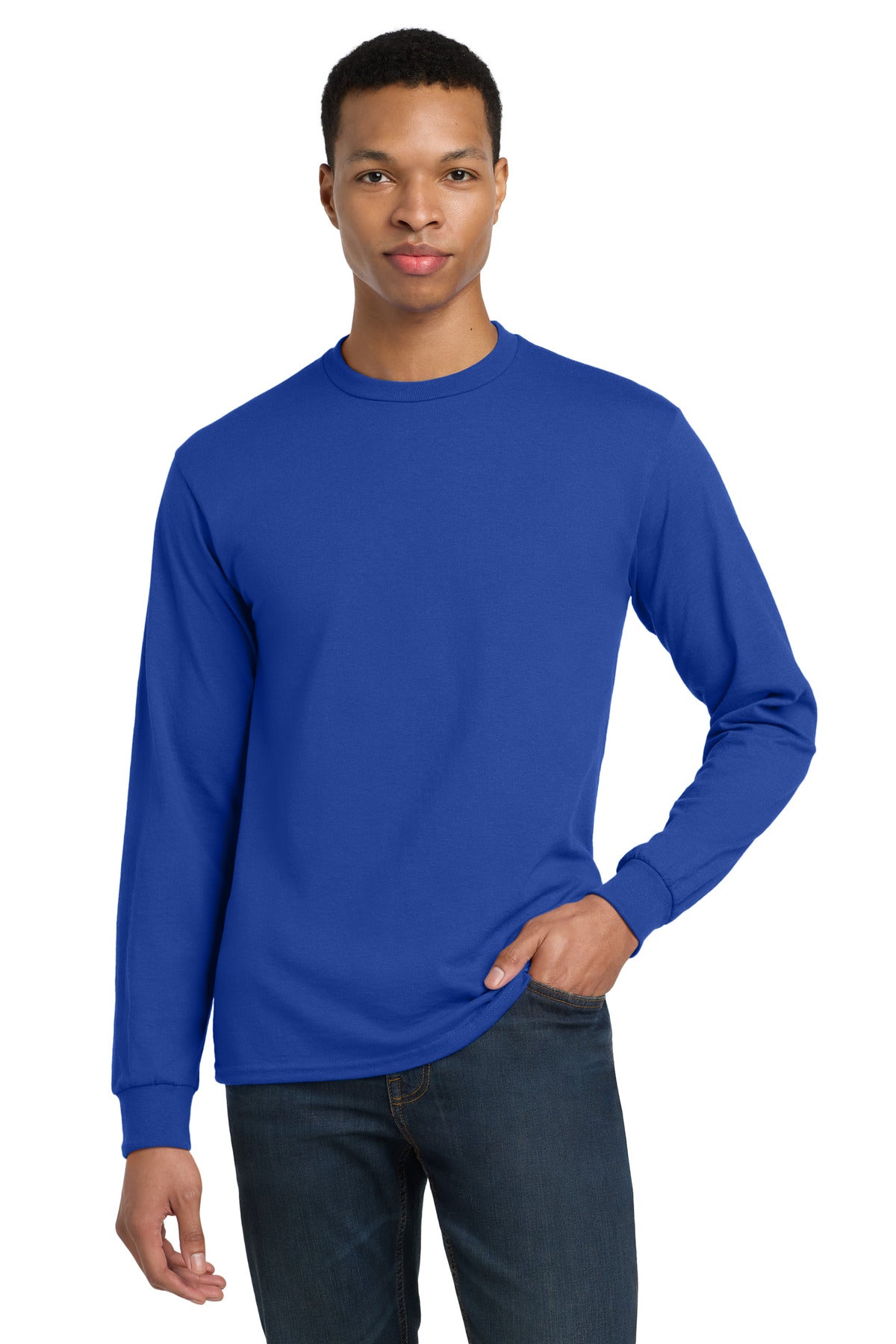 Gildan - DryBlend 50 Cotton/50 Poly Long Sleeve T-Shirt. 8400 - Royal