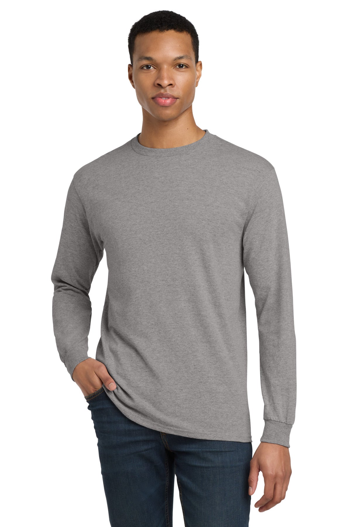 Gildan - DryBlend 50 Cotton/50 Poly Long Sleeve T-Shirt. 8400 - Sport Grey