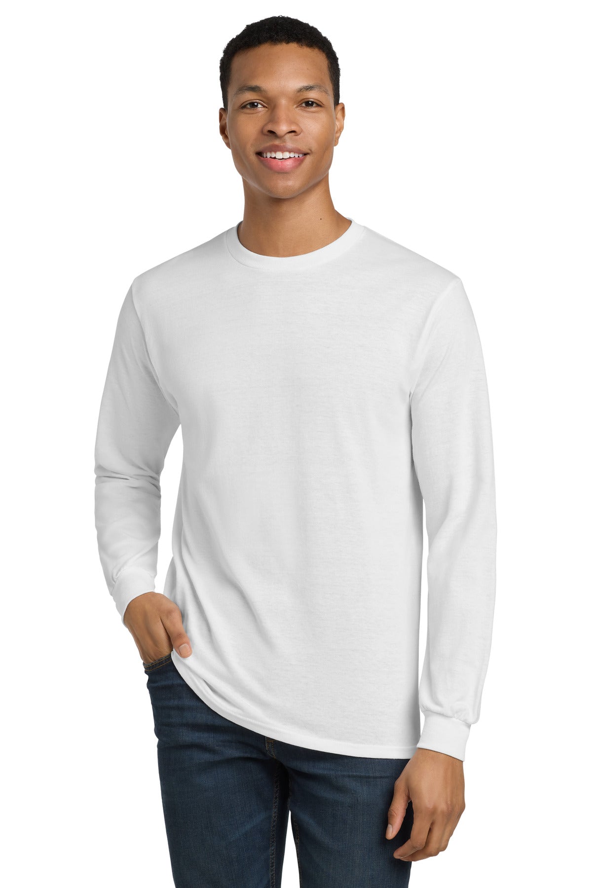 Gildan - DryBlend 50 Cotton/50 Poly Long Sleeve T-Shirt. 8400 - White