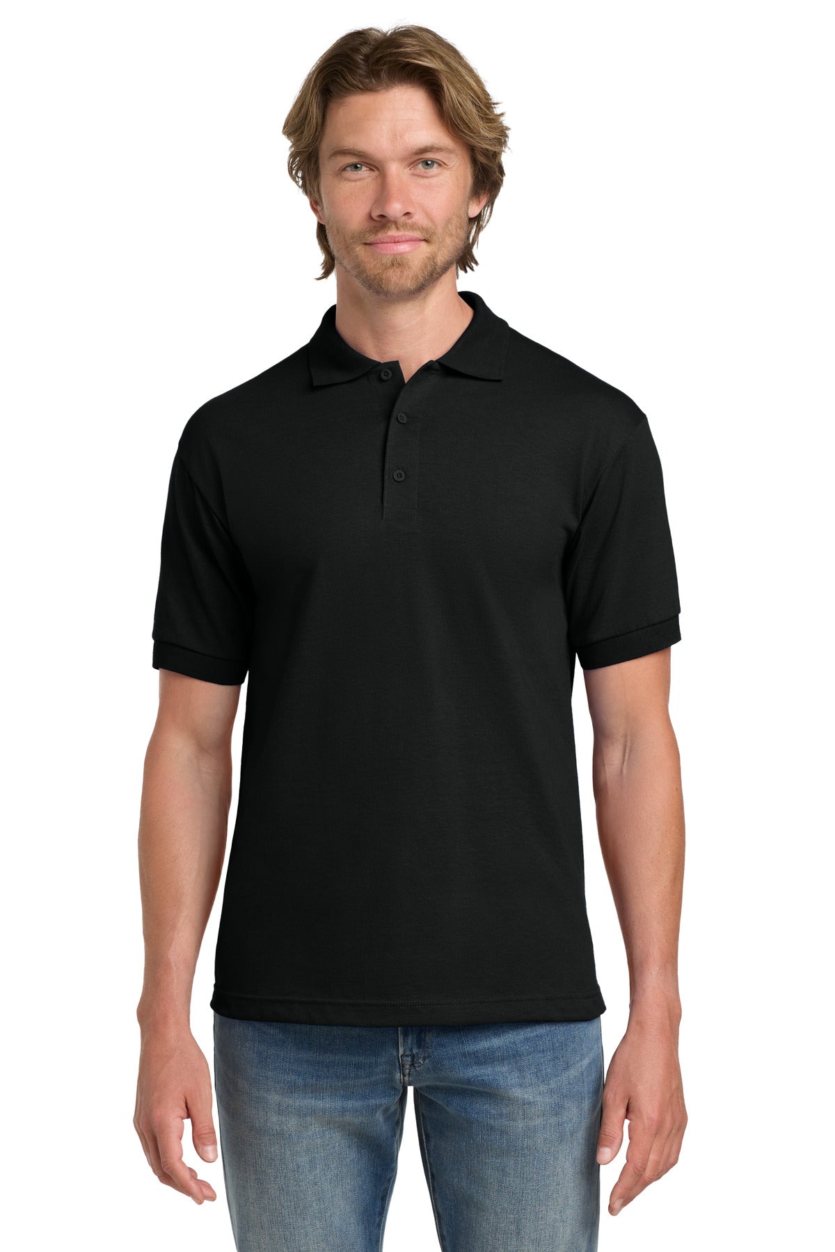 Gildan - DryBlend 6-Ounce Jersey Knit Sport Shirt.  8800 - Black