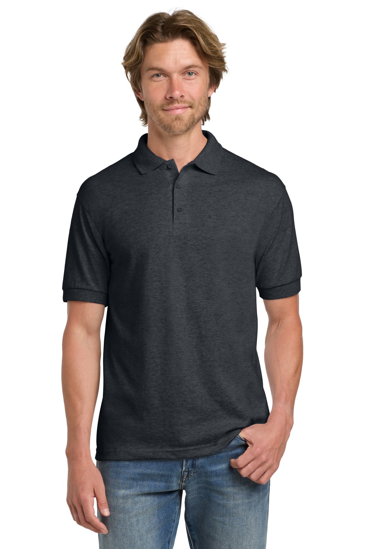 Gildan - DryBlend 6-Ounce Jersey Knit Sport Shirt.  8800 - Dark Heather