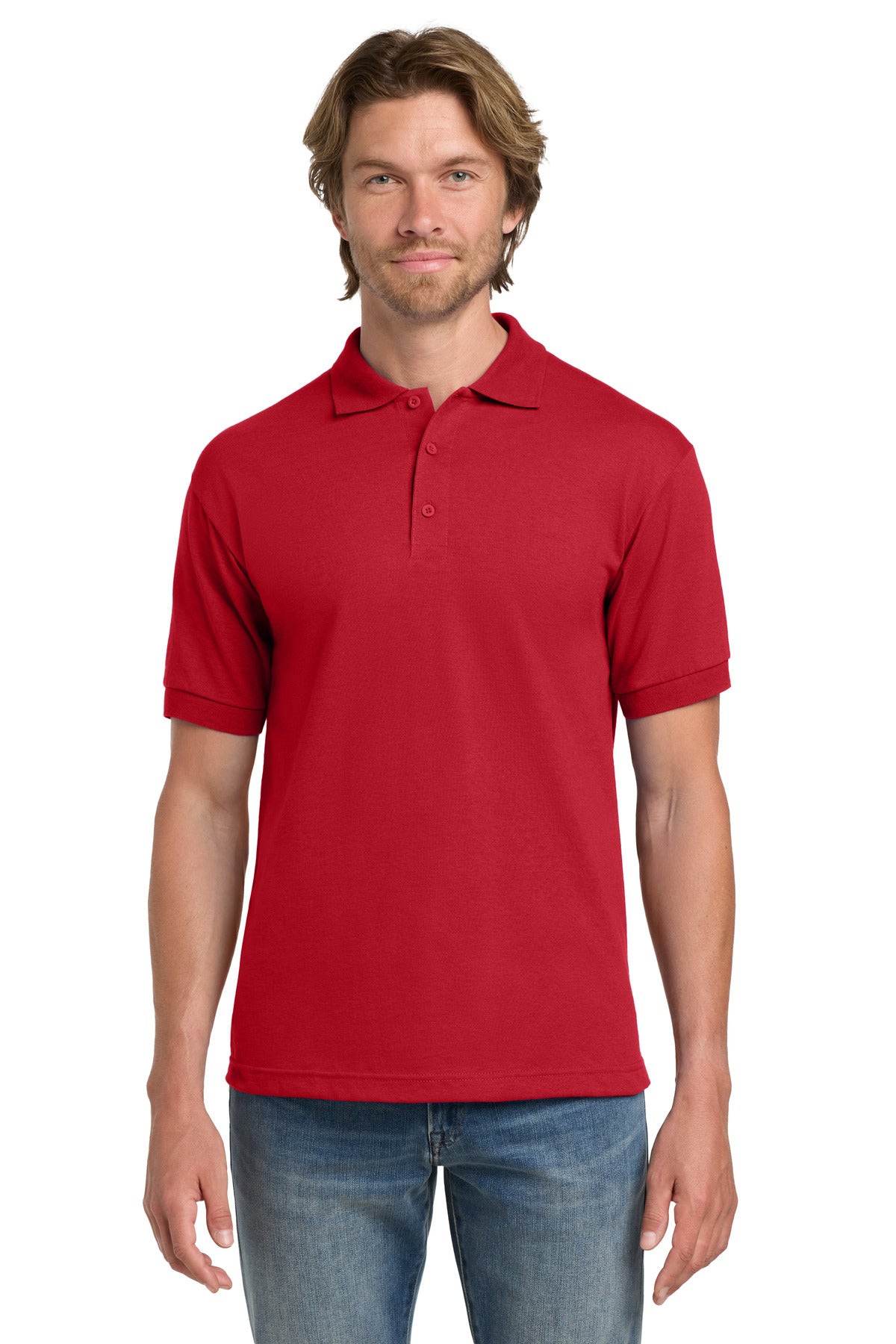 Gildan - DryBlend 6-Ounce Jersey Knit Sport Shirt.  8800 - Red