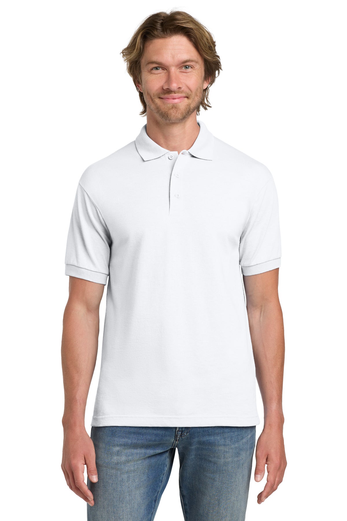Gildan - DryBlend 6-Ounce Jersey Knit Sport Shirt.  8800 - White