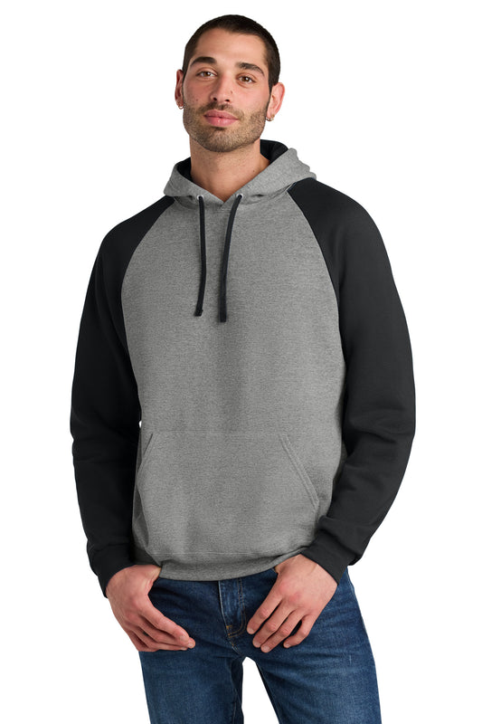 Jerzees Unisex NuBlend Colorblock Raglan Hoodie Sweatshirt 96C - Oxford/ Black